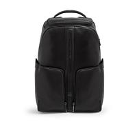 Piquadro Victor Mochila de día Bloqueo RFID Piel natural 46 cm Compartimento para laptop negro