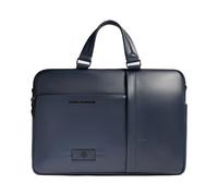 Piquadro - Maletín para portátil de 15,6" - Cuero de calidad - Azul - Para hombre
