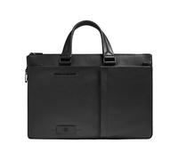 Piquadro Russel Maletín Bloqueo RFID Piel natural 42 cm Compartimento para el portátil negro