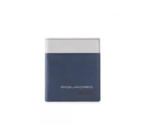 Piquadro wlp-27623 urban cartera de piel azul gris para hombre, tarjet