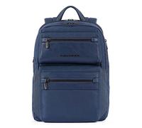 PIQUADRO Woody Mochila mediana de cuero y tela, Blau_blau, Talla única, Negocios