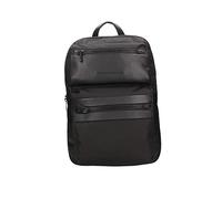PIQUADRO Woody Mochila mediana de cuero y tela, Schwarz_schwarz, Talla única, Negocios