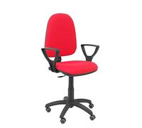 Piqueras y Crespo 04CP - Silla de Oficina ergonómica con Mecanismo de Contacto Permanente, Regulable en Altura y Ruedas de parquet, Color Rojo
