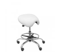 Piqueras y Crespo Alatoz Taburete Similpiel Blanco