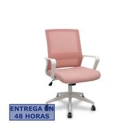 Silla reclinable para Escritorio Ergo535 con Respaldo Fijo, Brazos fijos, Apoyo Lumbar Fijo y Mecanismo basculante en Color Rosa, Ideal para 4-6 Horas de Uso, hasta 120 Kg - FORÖL