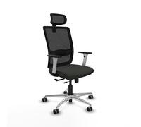 Piqueras y Crespo Haches: La Mejor Silla de Escritorio para estudiar y Trabajar en casa con Brazos Blancos, Mecanismo Sincro/Traslack, cabecero CAB2D, Apoyo Lumbar L1D, Respaldo Fijo