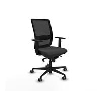 Piqueras y Crespo - Home Office Silla Haches con Brazos 1D, Apoyo Lumbar Regulable en Altura. Equipado con Sincro 5 Posiciones y Espuma Inyectada. con Ruedas 65 Mm Parqué. Negro/Gris Oscuro
