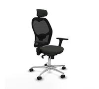 Piqueras y Crespo Jorquera - Silla operativa 24 Horas con Respaldo Fijo, cabecero 2D, Apoyo Lumbar 1D, Brazos 3D y Mecanismo sincro 5 Posiciones, Ideal para estudiar y Trabajar