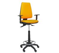 Piqueras y Crespo Modelo Elche S - Taburete ergonómico con Mecanismo asincro y Regulable en Altura - Asiento y Respaldo tapizados en Tejido SIMILPIEL Color Naranja.