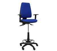 Piqueras y Crespo Modelo Elche S - Taburete ergonómico con Mecanismo asincro y Regulable en Altura - Asiento y Respaldo tapizados en Tejido Bali Color Azul.