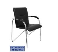 PIQUERAS Y CRESPO NOWY STYL Pack 2 sillas Samba similpiel negro estructura cromada