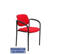 Silla fija Styl bali rojo chasis negro con brazos
