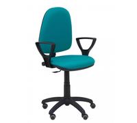 Silla Ayna Bali Turquesa Brazos fijos Ruedas de parqué