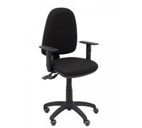 PIQUERAS Y CRESPO - Silla Ayna S bali negro con brazos regulables y ruedas de parqué