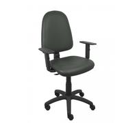 PIQUERAS Y CRESPO - Silla Ayna similpiel gris oscuro brazos regulables