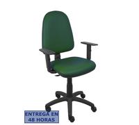 Silla Ayna similpiel verde botella brazos regulables