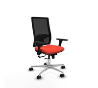 Piqueras y Crespo - Silla Buena Postura Horna con Brazos 3D, Apoyo Lumbar Regulable en Altura. Equipado con Sincro/Traslack y Espuma Inyectada. con Ruedas 65Mm Nailon. Negro/Naranja Oscuro