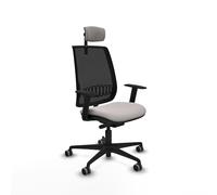 Piqueras y Crespo - Silla de Escritorio Ergonomica Blanca Alares con Brazos 1D, Apoyo Lumbar Regulable en Altura y Cabecero Regulable en Altura E Inclinación. Negro/Blanco
