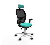 Piqueras y Crespo Silla de Escritorio pequeña Jorquera con Respaldo Fijo, cabecero 2D, Apoyo Lumbar 1D, Brazos 1D, Mecanismo sincro 5 Posiciones, para Uso de 24 Horas y Peso máximo de 120 Kg