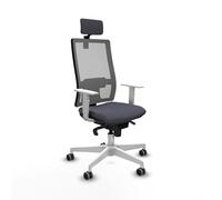 Piqueras y Crespo Silla de Escritorio Plegable Horna con Respaldo Regulable en Altura, Brazos Blancos y Apoyo Lumbar 1D en Color Atractivo