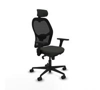 Piqueras y Crespo Silla de Escritorio Plegable Jorquera con Respaldo Fijo, cabecero 2D, Apoyo Lumbar 1D, Brazos 3D, Mecanismo sincro 5 Posiciones, soporta hasta 120 Kg, Ideal para 24 Horas