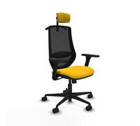 Piqueras y Crespo Silla de Escritorio reclinable Mardos con Brazos 3D, Mecanismo sincro 4 Posiciones, cabecero 2D, Apoyo Lumbar 1D, Respaldo Fijo, Uso 24 Horas, Peso máximo 120 Kg