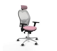 Piqueras y Crespo Silla de Oficina Jorquera con Brazos 3D, cabecero 2D, Apoyo Lumbar 1D y Respaldo Fijo, Ideal para mesas Altas y Problemas lumbares, soporta hasta 120 Kg