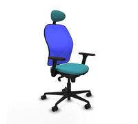 Piqueras y Crespo Silla de Oficina Jorquera con cabecero Fijo y Apoyo Lumbar 1D, Ideal para Problemas lumbares, Sencilla y Transpirable, soporta hasta 120 Kg