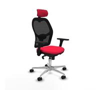 Piqueras y Crespo Silla de Oficina Jorquera con Masaje, Plegable y tapizada, Ideal para Problemas lumbares, con Respaldo Fijo, cabecero 2D, Apoyo Lumbar 1D y Brazos 3D