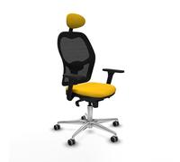 Piqueras y Crespo Silla de Oficina Jorquera con Respaldo Fijo, cabecero Fijo, Apoyo Lumbar 1D, Brazos 3D, Mecanismo sincro 5 Posiciones, para Uso 24 Horas y Peso máximo de 120 Kg, Ideal para estudiar