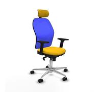 Piqueras y Crespo Silla de Oficina Jorquera hasta 120kg con Brazos 2D, Respaldo Fijo, cabecero 2D, Apoyo Lumbar 1D y Mecanismo sincro 5 Posiciones, Ideal para estudiar y Espacios pequeños