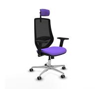 Piqueras y Crespo Silla de Oficina Mardos con Ruedas, Plegable y ergonómica, Ideal para Estudio y Escritorio de Madera, soporta hasta 120 Kg, con Brazos 2D y Mecanismo sincro 4 Posiciones