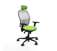 Piqueras y Crespo Silla de Oficina masajeadora Jorquera con Brazos 3D, cabecero 2D, Apoyo Lumbar 1D y Respaldo Fijo en Color Atractivo, Ideal para Problemas lumbares y Estudio con Ruedas