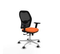 Piqueras y Crespo - Silla de Oficina Moderna Jorquera con Brazos 2D, Apoyo Lumbar Regulable en Altura. Equipado con Sincro/Traslack y Espuma Inyectada. con Ruedas 65 Mm Parqué. Negro/Naranja