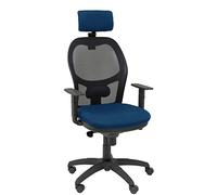 Piqueras y Crespo - Silla de Oficina para Personas obesas Jorquera con Respaldo Fijo, Brazos 1D, cabecero 2D y Apoyo Lumbar 1D, Ideal para Trabajar en Azul Marino.