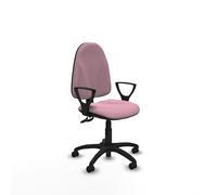 Piqueras y Crespo Silla de Oficina Plegable Algarra: Ideal para 4-6 Horas de Uso, con Respaldo Regulable en Altura y Brazos fijos, Estilo Industrial en Color Rosa