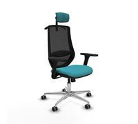 Piqueras y Crespo Silla de Oficina reclinable Mardos con Respaldo Fijo, Brazos 3D, Mecanismo sincro 4 Posiciones, cabecero 2D y Apoyo Lumbar 1D, para Uso 24 Horas y Peso máximo de 120 Kg