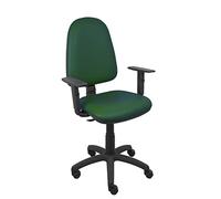 Piqueras y Crespo Silla de similpiel Aýna para Trabajar, Respaldo Regulable en Altura, Brazos 1D, Contacto Permanente, sin cabecero, Color Verde Botella, hasta 100 Kg, 4-6 Horas