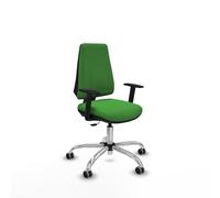 Piqueras y Crespo - Silla de Trabajo con Ruedas Elche con Brazos 1D. Equipado con Contacto Permanente Básico y Espuma de Corte. Verde