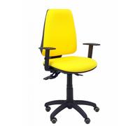 PIQUERAS Y CRESPO - Silla Elche S bali amarillo brazos regulables ruedas de parquet