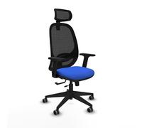Piqueras y Crespo - Silla Ergonomica Calidad Precio Cilanco con Brazos 2D, Apoyo Lumbar Regulable en Altura y Cabecero Regulable en Altura E Inclinación. Negro/Azul