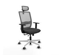 Piqueras y Crespo - Silla Ergonomica Gris Haches con Brazos 1D, Apoyo Lumbar Regulable en Altura y Cabecero Regulable en Altura E Inclinación. Equipado con Sincro/Traslack. Gris/Gris Oscuro