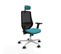Piqueras y Crespo Silla ergonómica Mardos Ideal para Mujeres y Personas Bajas, con Respaldo Fijo, Apoyo Lumbar L1D, cabecero CAB2D y Brazos 2D, soporta hasta 120 Kg, Uso de 8 Horas