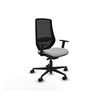 Piqueras y Crespo Silla ergonómica Mardos para Personas Bajas, Regulable y reclinable, con Soporte Lumbar Ajustable, Respaldo Fijo y Brazos 1D, hasta 120 Kg, 8 Horas de Uso
