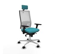 Piqueras y Crespo - Silla Escritorio Dorada Hornas para Empresas con Brazos 3D, Mecanismo sincro 5 Posiciones, cabecero 2D y Apoyo Lumbar Regulable.