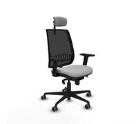 Piqueras y Crespo - Silla Escritorio Gris Ruedas Alares con Brazos 2D, Apoyo Lumbar Regulable en Altura y Cabecero Regulable en Altura E Inclinación. Negro/Gris Claro