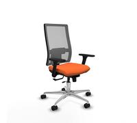 Piqueras y Crespo Silla Escritorio pequeña Horna con Respaldo Regulable en Altura, Brazos 3D, Apoyo Lumbar 1D, Mecanismo Sincro/Traslack, 120 Kg, 24 Horas, Acolchada y con Ruedas de Oficina