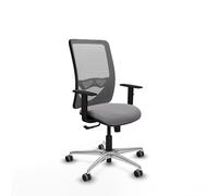 Piqueras y Crespo - Silla Giratoria de Oficina Zulema con Brazos 1D, Apoyo Lumbar Regulable en Altura. Equipado con Sincro 3 Posiciones y Espuma de Corte. Gris/Gris