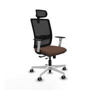 Piqueras y Crespo Silla Haches para Trabajar para Adolescentes con Brazos Blancos, Mecanismo Sincro/Traslack, cabecero CAB2D, Apoyo Lumbar L1D y Respaldo Fijo