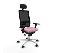 Piqueras y Crespo Silla Horna con cabecero Fijo y Apoyo Lumbar 1D, Respaldo Regulable en Altura, Brazos 3D, Mecanismo sincro 5 Posiciones, Ideal para Empresas y Grupos de Trabajo en Color